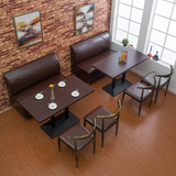 复古 咖啡厅桌椅沙发组合 西餐厅桌椅 甜品店酒店家用餐桌牛角椅