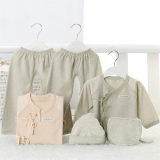 婴儿衣服 夏 新生儿5件套装婴幼儿用品礼盒宝宝和尚服纯彩棉衣服