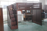实木高架床定制带抽屉储物现代简约实木床省空间床美式架子床订做