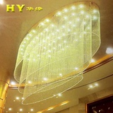 豪华别墅大厅灯椭圆形水晶灯 KTV酒店会所大堂灯工程灯设计定做