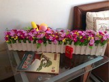 仿真植物绿植 雏菊栅栏套装 塑料花假花 装饰花艺盆栽80厘米
