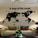 世界地图 创意3d亚克力立体墙贴客厅办公室沙发墙壁墙纸装饰贴画