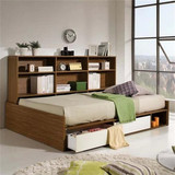 1.2米1.8米双人储物板式床1.5米储物抽屉床书架组合收纳床特价
