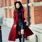 2015冬装新款过膝加厚羊绒外套女长款修身韩版显瘦羊毛呢子大衣潮