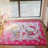 粉色KT猫儿童地毯卡通地毯不掉毛加厚地毯冬日暖暖卧室地毯飘窗毯