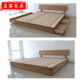 实木床 1.8 储物床结构 实木床包邮美国红橡木家具全实木