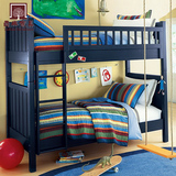 儿童床实木床带护栏桦木上下床高低子母床原木双层床儿童床男孩床
