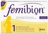德国原装孕妇叶酸及维生素Femibion1段800 30粒无碘1月量