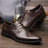 2016 new men luxury crocodile pointed shoes fashion business