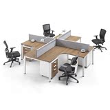 办公家具办公桌简约组合现代屏风办公桌 4人职员转角员工卡位桌椅