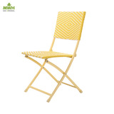 MWH曼好家现代简约编藤折叠餐椅阳台咖啡椅欧式田园休闲创意椅子