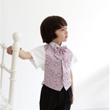 韩国进口正品代购儿童礼服男童舞台演出服装宝宝正装西装马甲领结