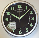 美国代购 挂钟SEIKO日本精工 黑色创意简约银边精致个性时钟
