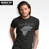 BAIVES 权力的游戏T恤美剧冰与火之歌周边史塔克狼夏季短袖男衣服