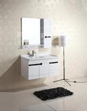 现代简约黑白波浪纹PVC卫浴柜组合洗手盆浴室柜吊柜