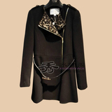 SIERLI 斯尔丽女装 专柜正品代购 豹纹领短大衣4D900 特价