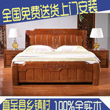 全实木橡木床1.8米 气压高箱储物床1.5米 简约现代中式大床双人床