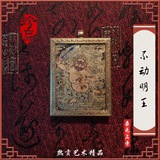 热贡唐卡手绘小唐卡护身符西藏随身挂盒小唐卡画嘎乌-不动明王
