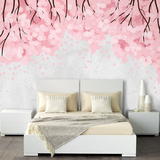 浪漫粉色婚房墙纸 创意抽象花影视墙大型壁画 客厅电视背景墙壁纸