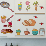新品新款卡通厨房贴家居饰品道具厨具贴画瓷砖橱柜个性可爱墙贴纸