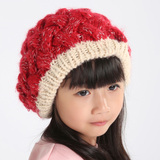 冬季帽子女童 韩国可爱球球针织帽 韩版麻花彩色秋冬天保暖毛线帽