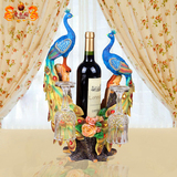 双龙树红酒架摆件欧式 孔雀客厅酒瓶架 创意酒柜装饰品结婚礼物