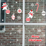 圣诞小熊挂饰雪花贴纸 新年元旦圣诞节玻璃橱窗贴纸 墙贴纸a2005
