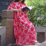 16夏季新款原创民族风女装杨丽萍同款宽松大码蕾丝连衣裙长裙袍子