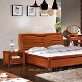 中式实木床 高档柚木 高箱移门储物 全实木双人柚木床卧室家具