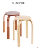 海山实木椅子换鞋储物收纳叠圆凳特价弯脚凳矮凳餐椅简约环保
