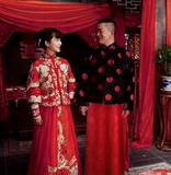 CHUNXI中式新郎结婚礼服 唐装 长袍马褂 秀禾服男装