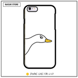 日系创意文艺 白色鸭子 iphone 6 5.5 手机壳全包黑框保护软壳