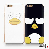 苹果iphone6手机壳5s情侣plus白鸭子黑企鹅创意外壳新款硅胶软壳