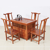 非洲花梨木仿古实木茶桌椅子组合客厅方形功夫小茶台套装送电磁炉