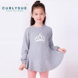 curlysue韩国可爱秀童装专柜正品春秋女童韩版圆领公主长袖T恤