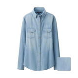 女装 花式牛仔衬衫(长袖)(水洗产品) 139221 优衣库UNIQ
