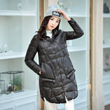 2016冬季新款女士韩版轻薄款中长款a字型羽绒服 a版时尚外套潮a型