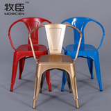 设计师家具铁皮椅北欧 金属餐椅lofty工业风 主题餐厅咖啡吧椅子