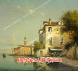 高清大图欧洲城市古建筑威尼斯风景油画绘画装饰画芯喷绘图片素材