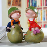 室内装饰儿童房间装饰品摆件 书柜桌面家居创意小摆件 梨子情侣