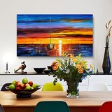 壁画客厅挂画横版现代简约沙发单幅创意风景无框装饰抽象艺术油画