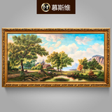 慕斯维手绘油画风景装饰画壁画美田园欧式玄关沙发山水客厅油画