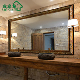 成泰龙 豪华浴室镜复古美式欧式浴室柜镜子壁挂卫生间装饰镜子