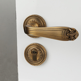 黄古铜分体锁具室内门锁欧式把手卧室实木门锁仿古锁实心耐用批发