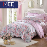 梦洁出品 MEE 纯棉印花全棉床上四件套床单被套1.8m凡尔赛花园