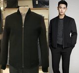 韩国正品代购ZIOZIA 男士黑色拉链夹克外套 BZV3JJ1102