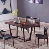 北欧宜家现代简约时尚餐桌椅 深棕色 黑色餐桌椅 白蜡木实木餐桌