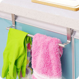 厨房多用途不锈钢单杆毛巾架 橱柜门背式抹布挂架 卫生间毛巾杆