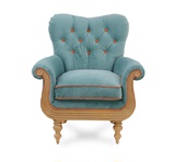 美式法式布艺单人沙发休闲椅欧式老虎椅实木沙发雕花沙发可定制