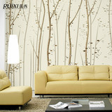 蕊西 简约现代墙纸 大型壁画 卧室艺术抽象壁纸客厅电视背景墙 树